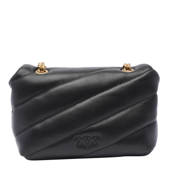 Black padded sheep leather crossbody bag PINKO