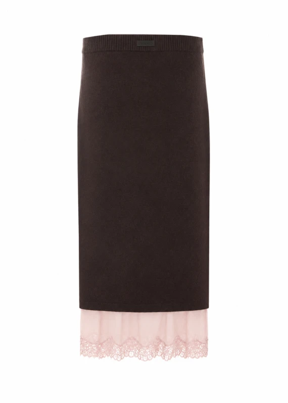 Brown and Pink Tolosa Skirt