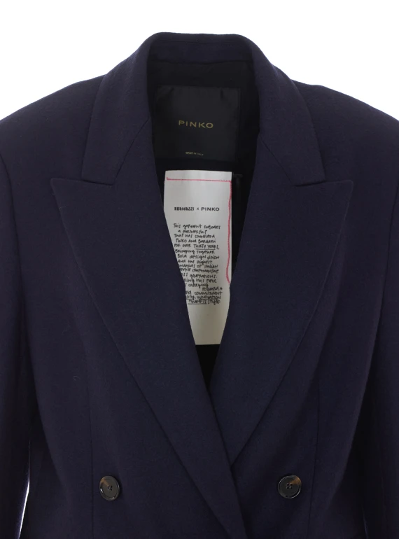 Dark blue double-breasted jacket PINKO