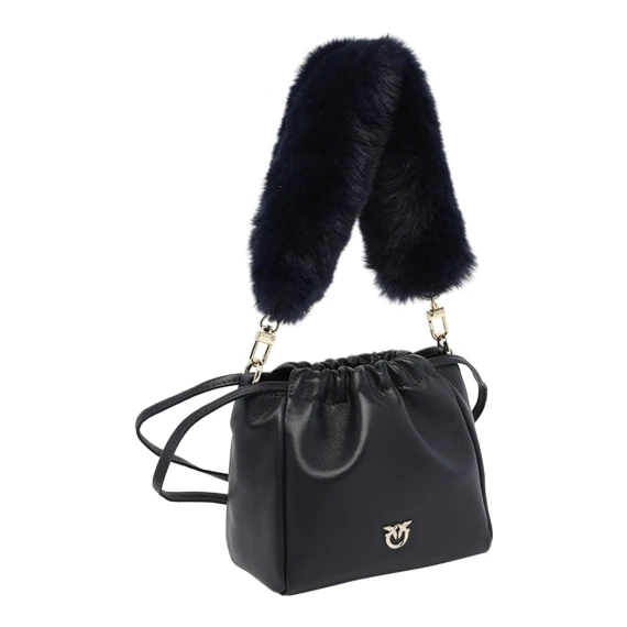 Black nappa leather pouch bag PINKO