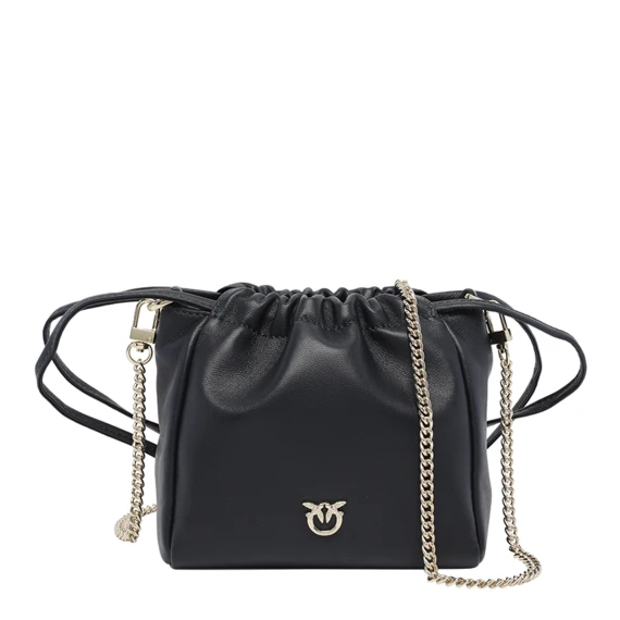 Black nappa leather pouch bag PINKO