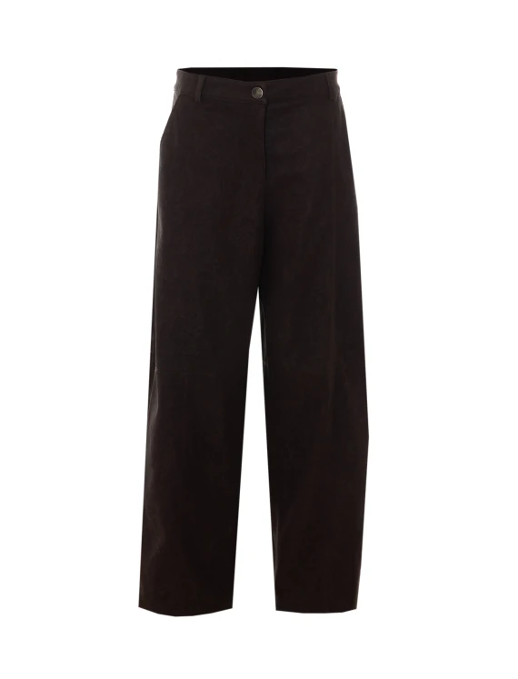 Pantaloni lunghi marroni a gamba ampia PINKO