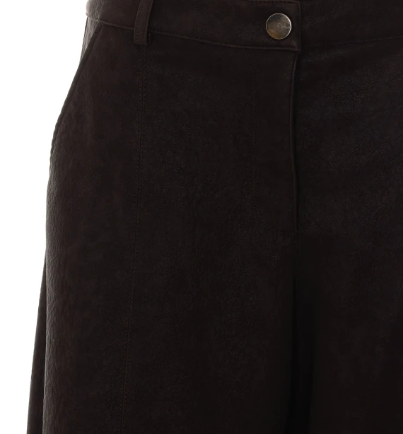 Pantaloni lunghi marroni a gamba ampia PINKO