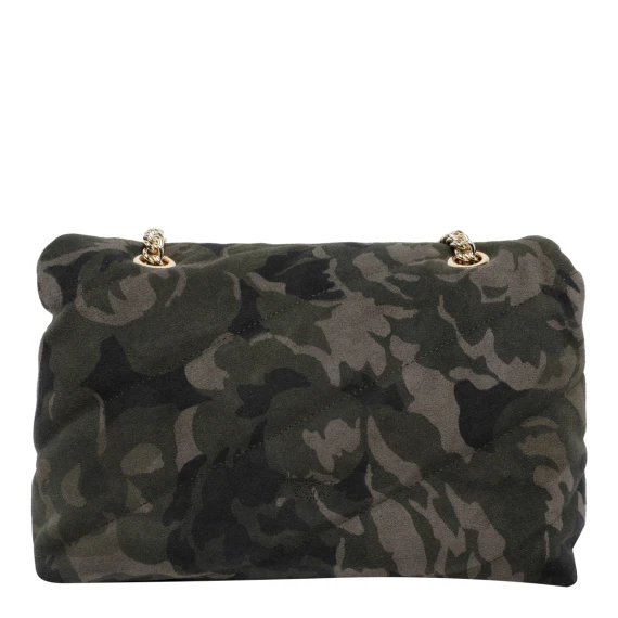 Military Green Medium Love Puff Camouflage Print Crossbody Bag PINKO