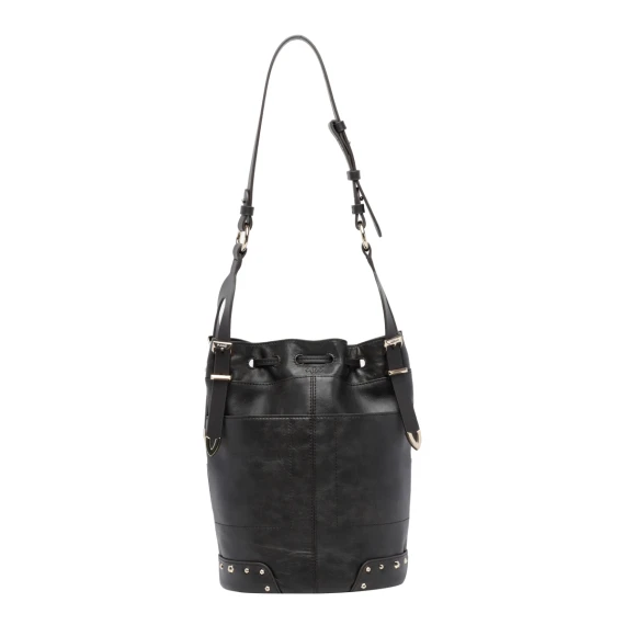 Dark brown bucket crossbody bag PINKO