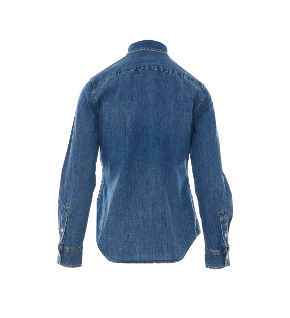 Denim Shirt with Frontal Buttons Closure