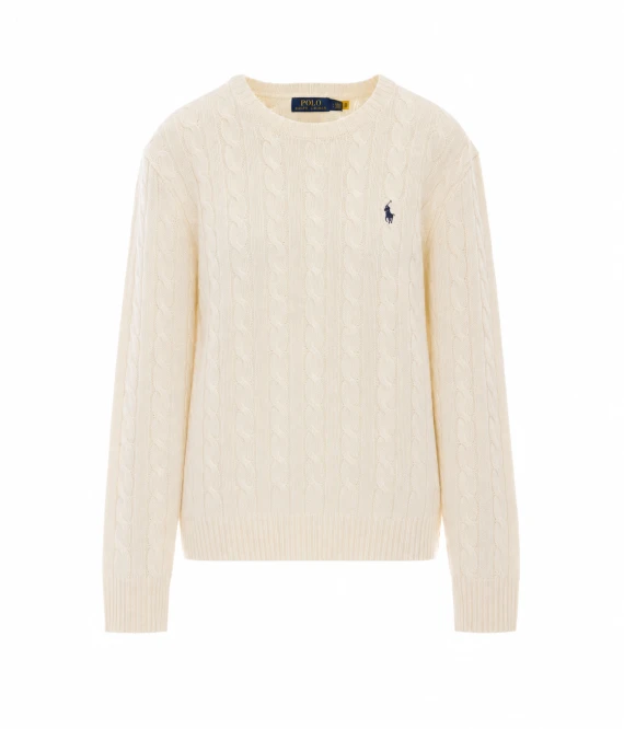 Cream cable-knit cashmere and wool sweater Polo Ralph Lauren