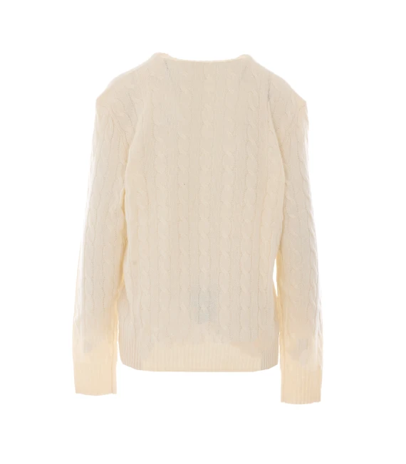Cream cable-knit cashmere and wool sweater Polo Ralph Lauren