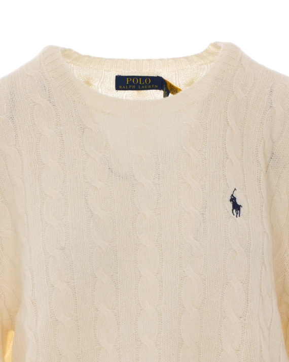 Cream cable-knit cashmere and wool sweater Polo Ralph Lauren