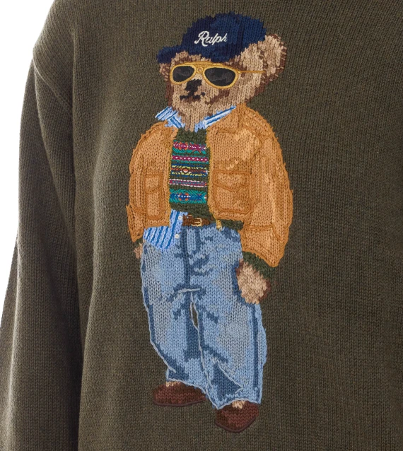 Maglione verde oliva Polo Bear Polo Ralph Lauren