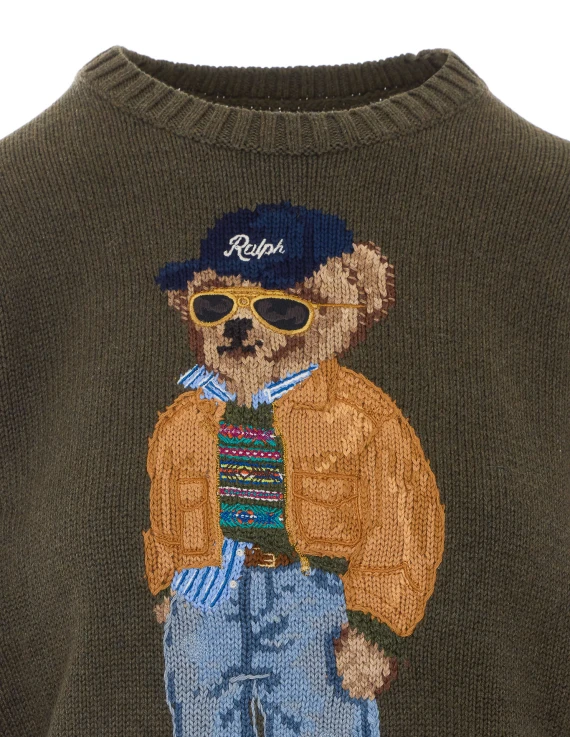 Maglione verde oliva Polo Bear Polo Ralph Lauren