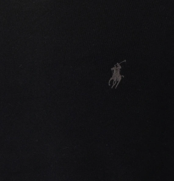 Black wool sweater with embroidered logo Polo Ralph Lauren