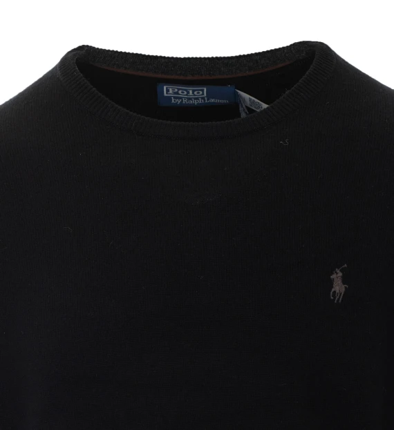Black wool sweater with embroidered logo Polo Ralph Lauren