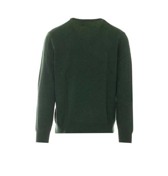 Maglia girocollo in lana d'agnello verde Polo Ralph Lauren