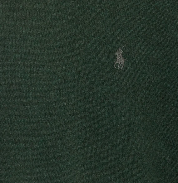 Maglia girocollo in lana d'agnello verde Polo Ralph Lauren