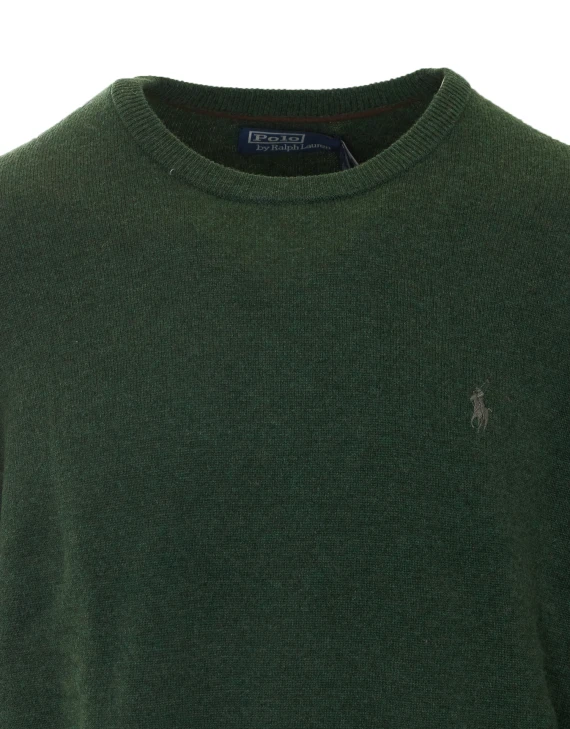 Maglia girocollo in lana d'agnello verde Polo Ralph Lauren