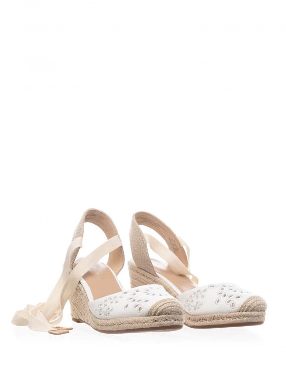 Wedge espadrilles with laces at the ankle