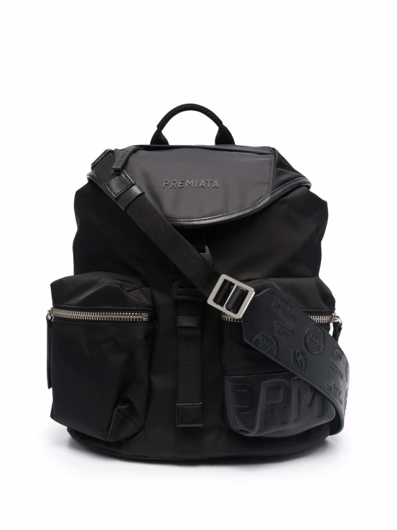 black nylon backpack