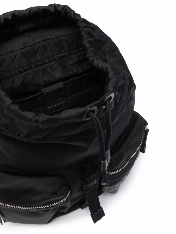 black nylon backpack