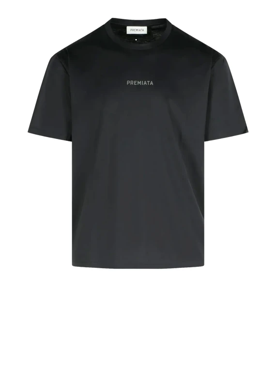 Black cotton T-shirt with logo Premiata