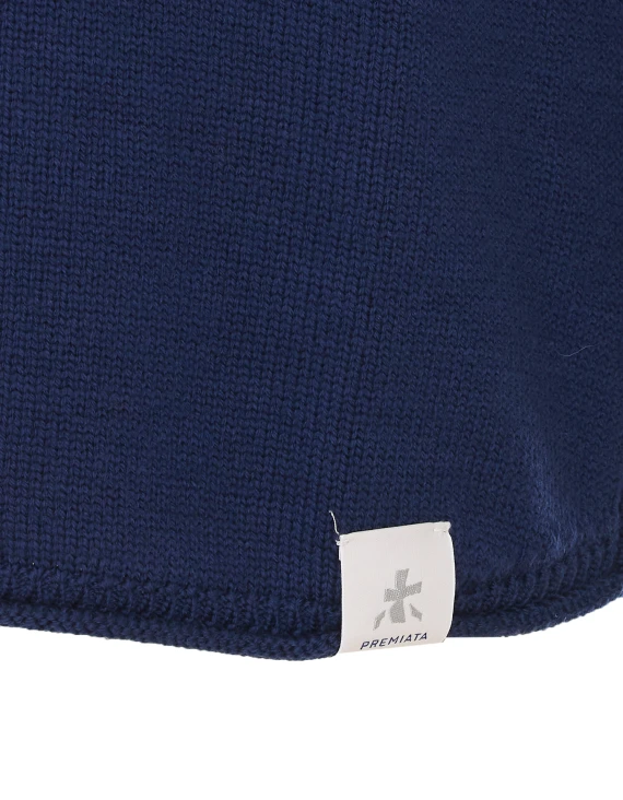 Maglione girocollo in lana merino blu Premiata