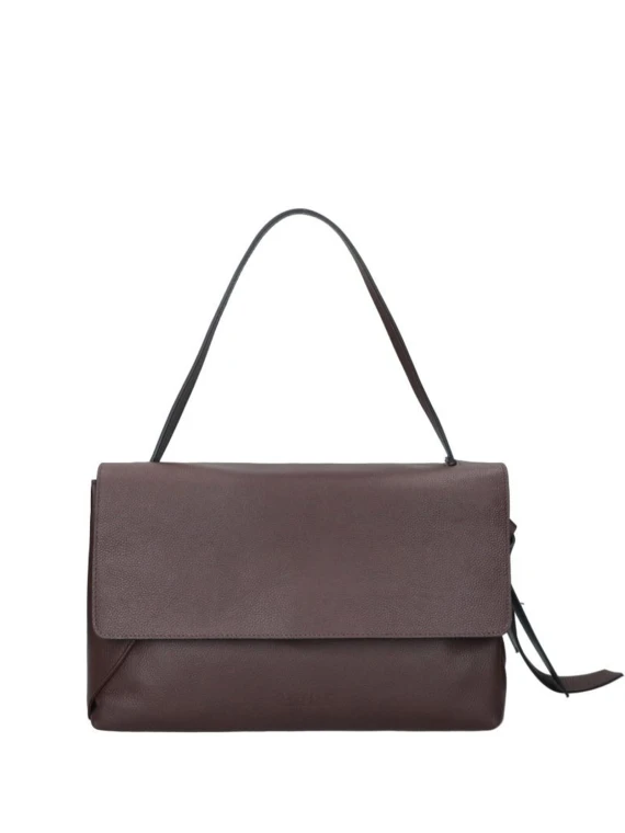 Borsa a spalla Dita-Petra choco in pelle - Taglia UNI - REBELLE