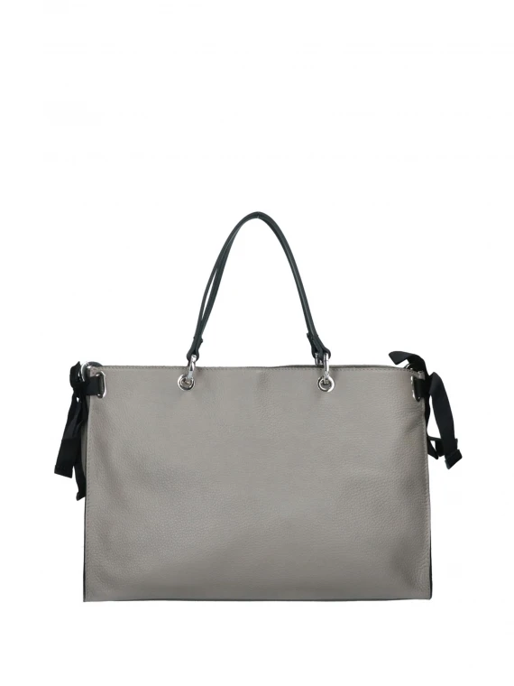 Teti gray leather shopping bag
