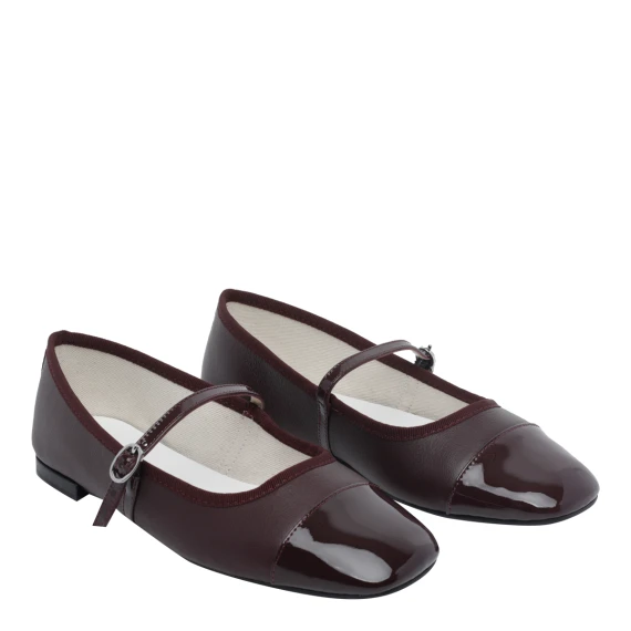 Ballerine Georgiana Mary-Janes in pelle bordeaux Repetto