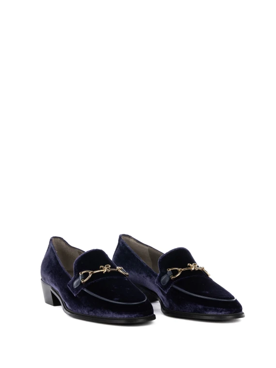 Mocassino Axel blu navy in velluto