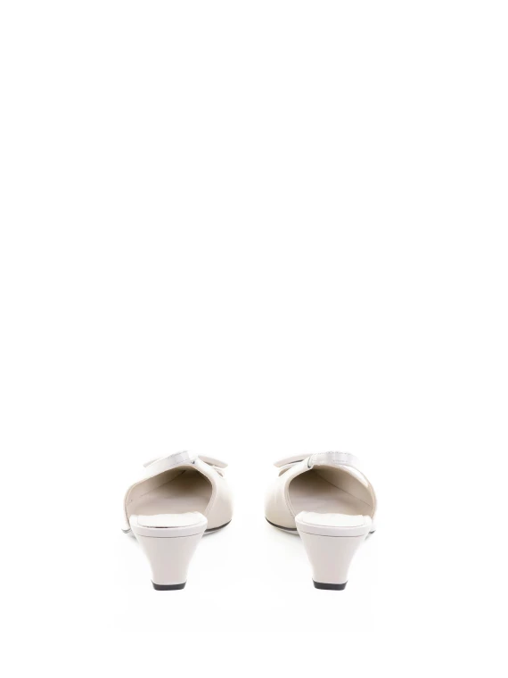 Décolleté slingback a punta in spazzolato stone