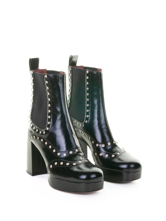 Black ankle boots with heel and platform Roberto Festa