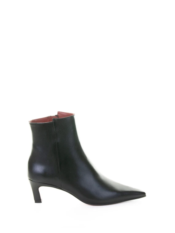 Black Nappa Leather Ankle Boots