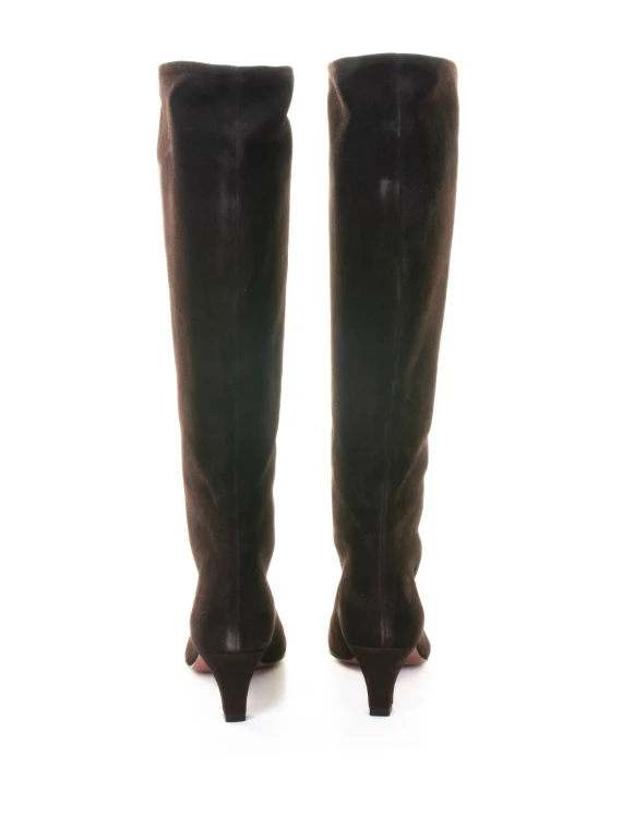 Stivale testa di moro in camoscio