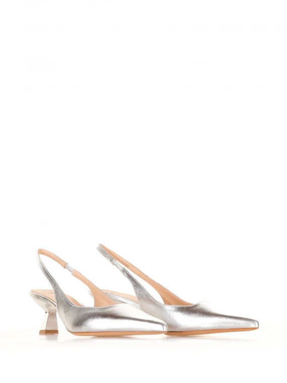 Slingback Arabel in nappa argento