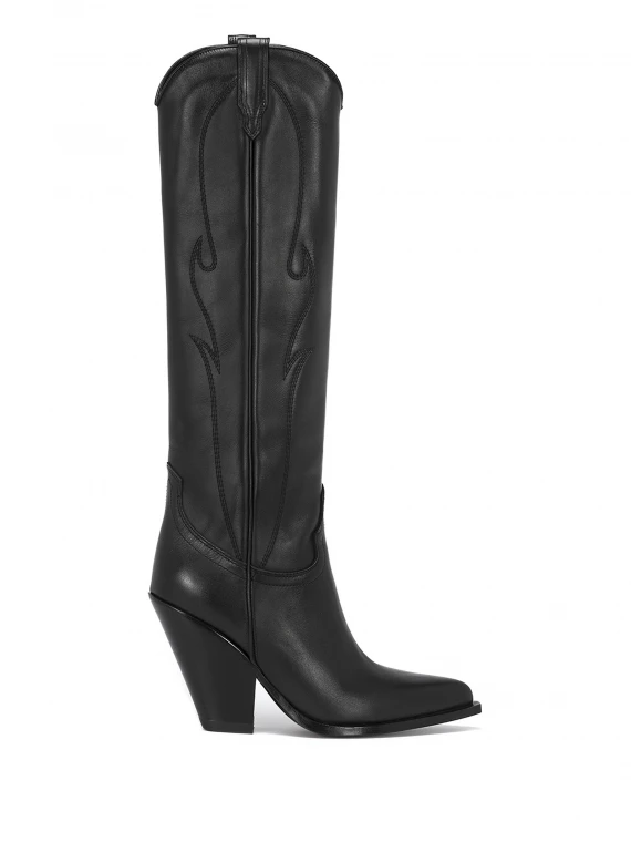 Texano Rancho knee length in black leather
