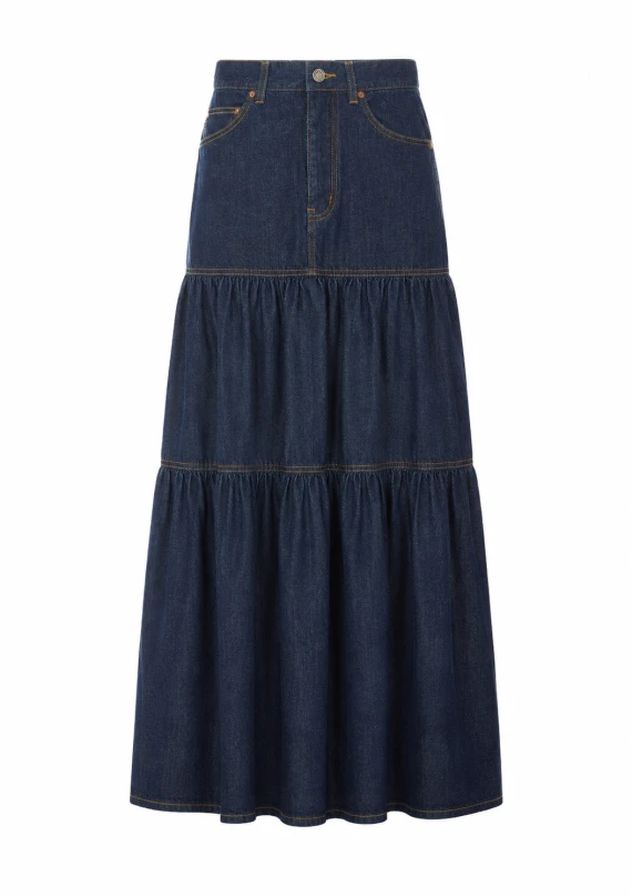 Gonna blu Saint Laurent