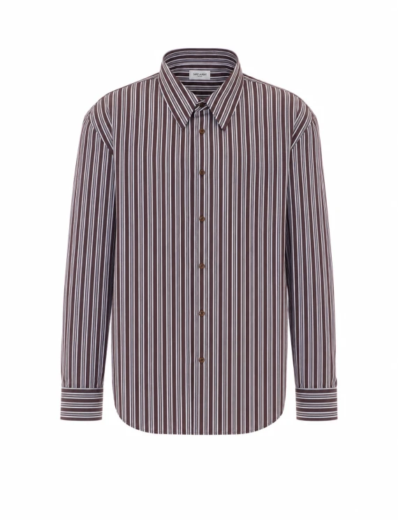 Striped Cotton Poplin Shirt Saint Laurent