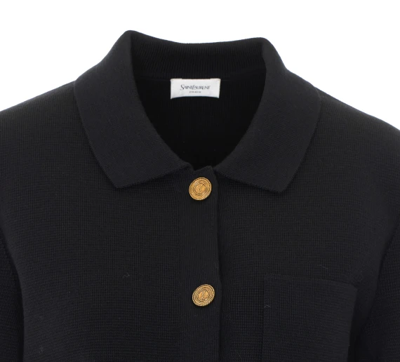 Black wool cardigan Saint Laurent