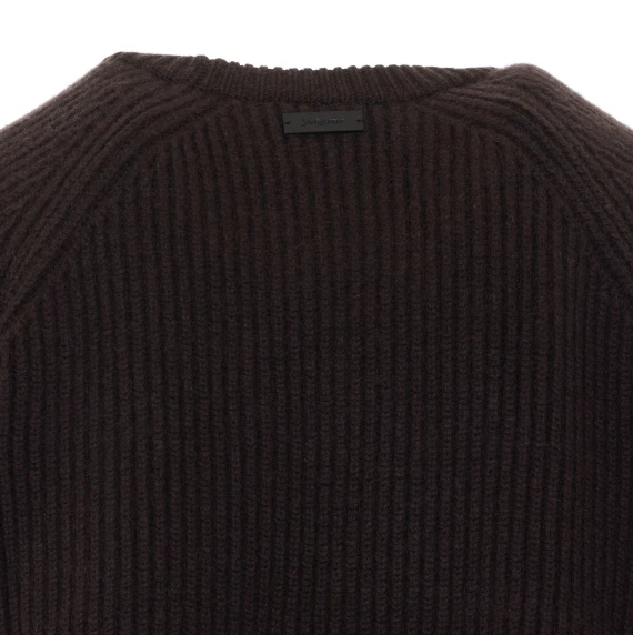Maglione in cashmere marrone Saint Laurent
