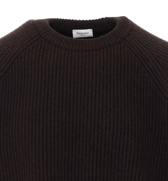Maglione in cashmere marrone Saint Laurent