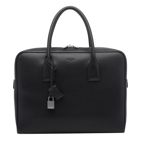 Borsa a tracolla in pelle di vitello nera Saint Laurent