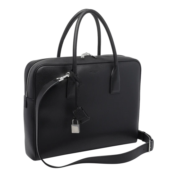 Black calf leather shoulder bag Saint Laurent