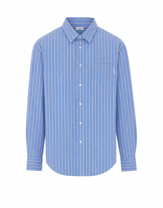 Light Blue and White Shirt Saint Laurent