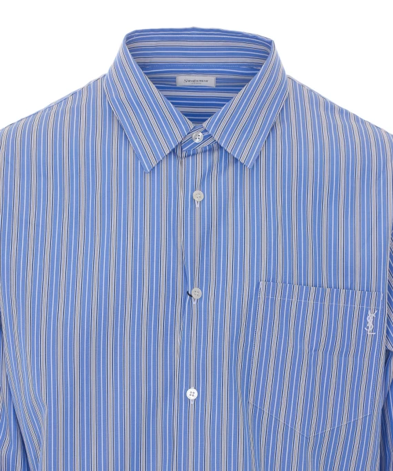 Light Blue and White Shirt Saint Laurent