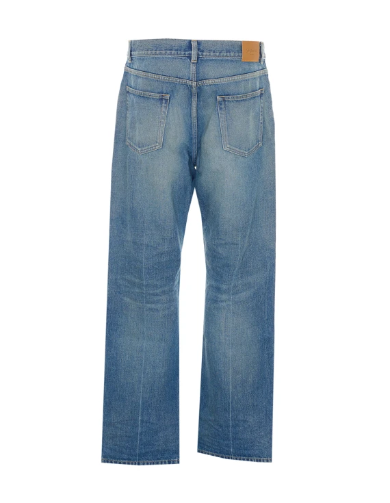 Blue mid-rise tapered jeans Saint Laurent