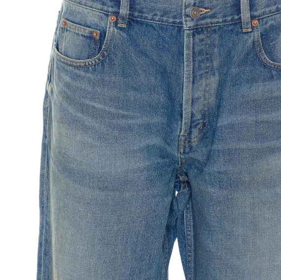 Blue mid-rise tapered jeans Saint Laurent