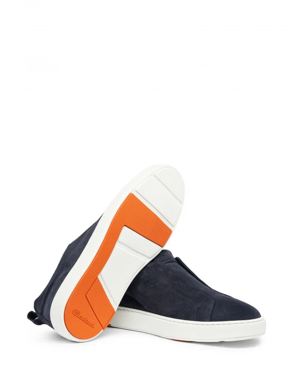 Slip-on sneakers in suede and rubber sole