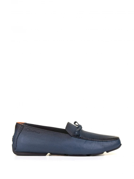 Mocassino blu in pelle - Taglia 8.5 - Santoni