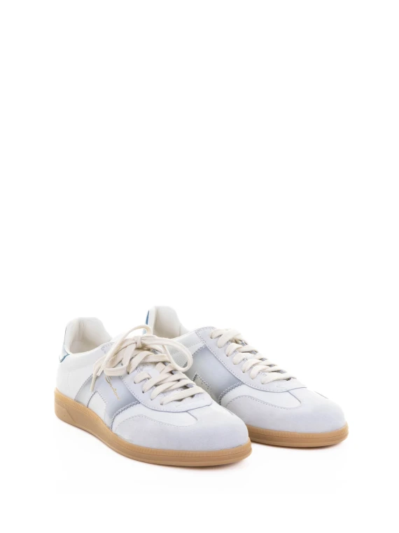 White Blue Leather Sneaker