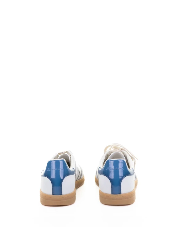 White Blue Leather Sneaker